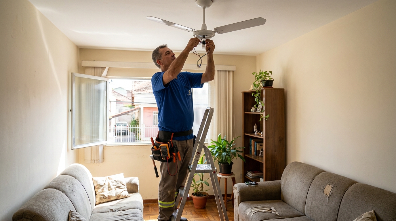 Montagem de Ventilador no Toró, Bragança Paulista‑SP